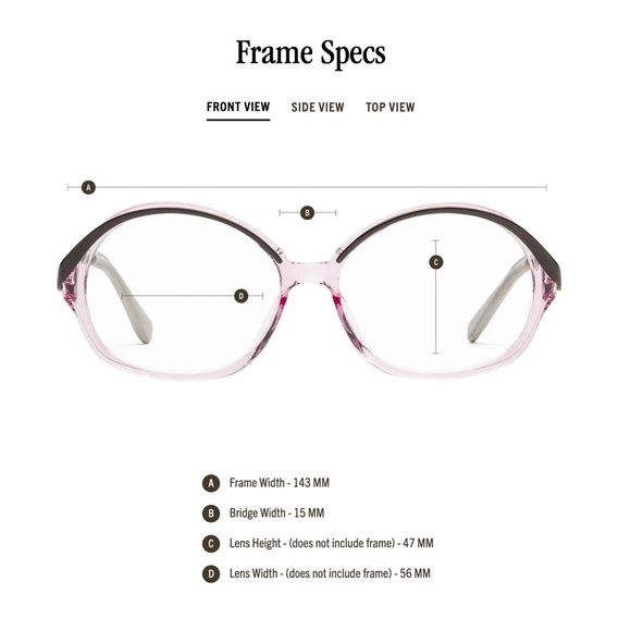 NWT Caddis Reading Glasses. Orpheus - Polished Clear Pink. 0.0x magnification - Picture 4 of 6